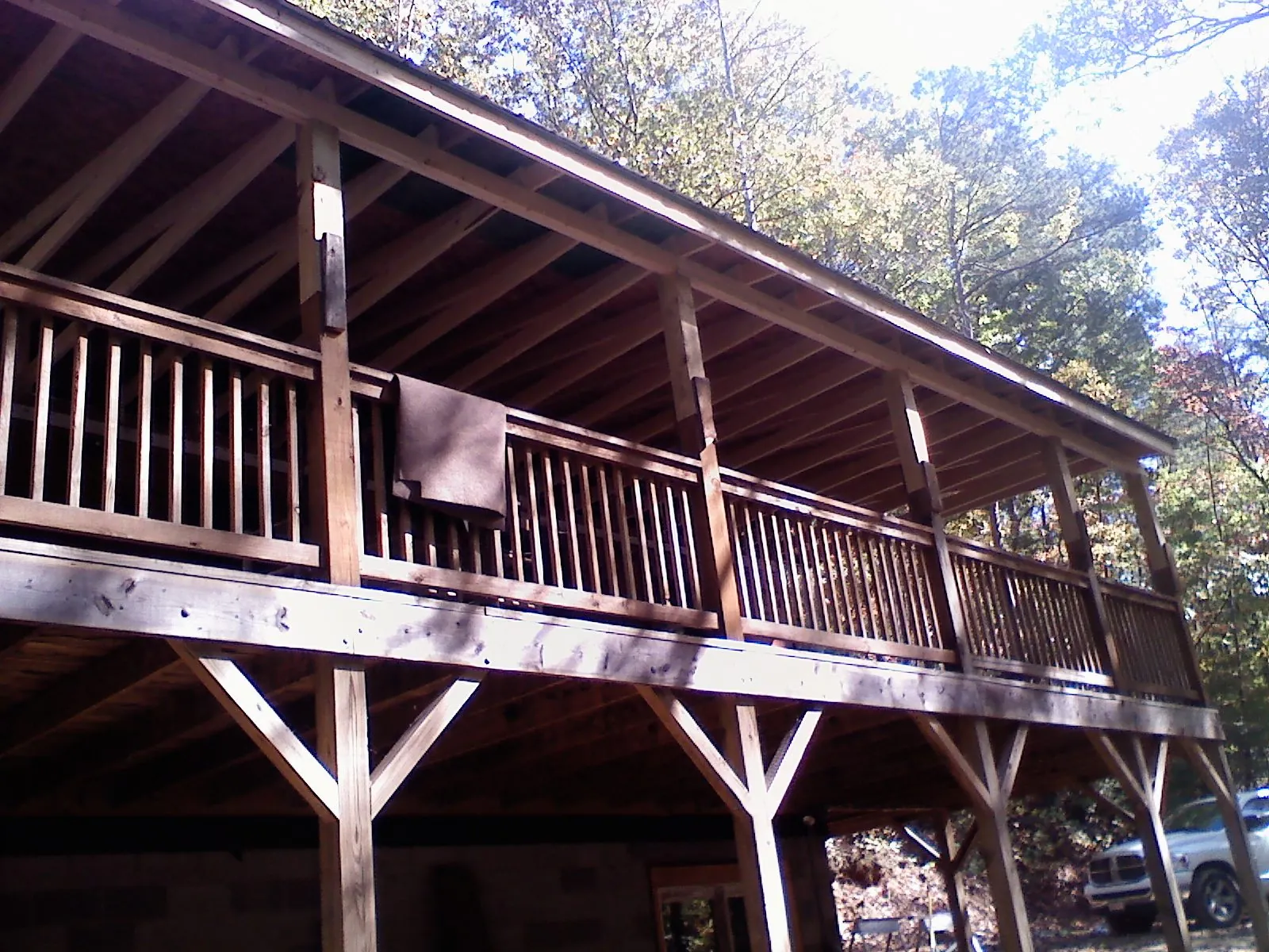 Timber framing under a new elevated porch and deck — Roof Leak Repair in Reinbeck by Roofing Brothers